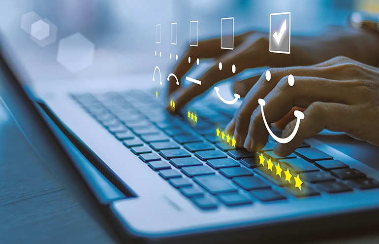 typing on keyboard online law firm reviews