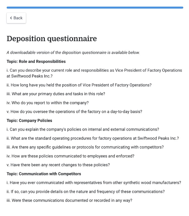 Deposition Prep